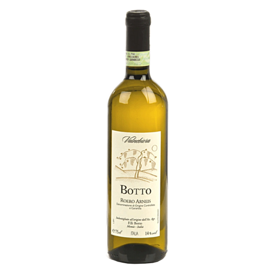Botto Roero Arneis DOCG - Vitigno: Arneis 100% Grado alcolico: 13% vol. Zona di produzione: Montà Vigneti:situati sulle colline attorno a Montà, sono esposti a est e sud-est. I terreni sono di due tipi: quelli più sabbiosi conferiscono al vino eleganza e profumi, quelli più argillosi donano struttura e potenza. La selezione e la sapiente mescolanza di uve provenienti dai diversi vigneti rendono questo vino particolarmente complesso e gradevole. Cantina:pressatura soffice, fermentazione a temperatura contro