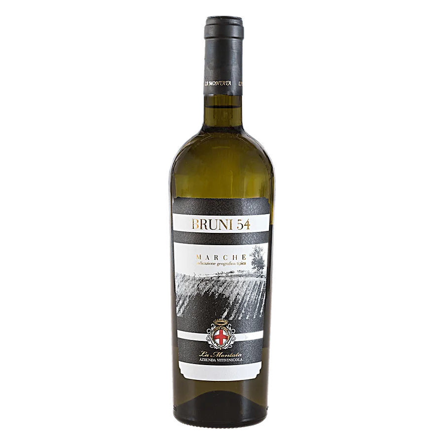 Bruni 54 IGT Marche Bianco - Vitigno clone del Marchigiano prof. Bruni... L’Incrocio Bruni 54 ottenuto da Sauvignon per Verdicchio si presenta come il Vitigno Aromatico delle Marche. La finezza e l’eleganza del Sauvignon si unisce alla struttura importante del Verdicchio esaltando al massimo le potenzialità del territorio che lo esprime. Vinificazione e affinamento: Le uve bianche di Incrocio Bruni 54 vengono pressate e il mosto lasciato riposare a bassa temperatura per 24 ore, poi, viene mandato in fermen