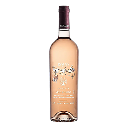 Equo - L’Equo nasce fermentando a temperatura controllata mosto fiore di uva Cesanese. L’innovazione di produrre un vino rosato dal nostro vitigno autoctono non pregiudica gli intensi profumi e l’aroma fruttato tipici del Cesanese, ma bensì li esalta, garantendo massima bevibilità e freschezza al palato. TIPOLOGIA DEL TERRENO: Limoso, argilloso, calcareo VARIETÀ DELLE UVE: Cesanese 100% CAPACITÀ: 0,75 lt VINIFICAZIONE: Fermentazione a temperatura controllata. Serbatoio d’acciaio per 6-7 mesi. Breve affinam