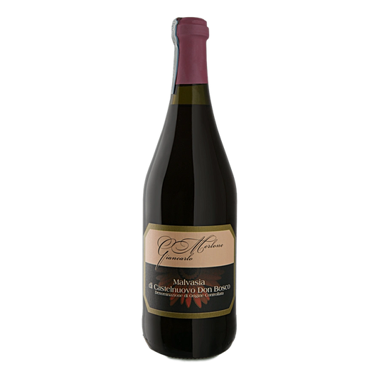 Malvasia di Castelnuovo don Bosco DOC - Tipo: rosato dolce D.O.C. Vitigno: 100% Malvasia Gradazione: 5,5° vol. Colore: rosso rubino scarico con leggera spuma ed effervescenza Profumo: intenso, persistente, fino con sentori di rosa selvatica e mora. Sapore: dolce e fresco Temperatura di servizio: servire fresco Abbinamenti: è un compagno ideale per moltissimi dessert. venduto da Merlone Giancarlo SAS al prezzo di €6.2 | unitaliano.com