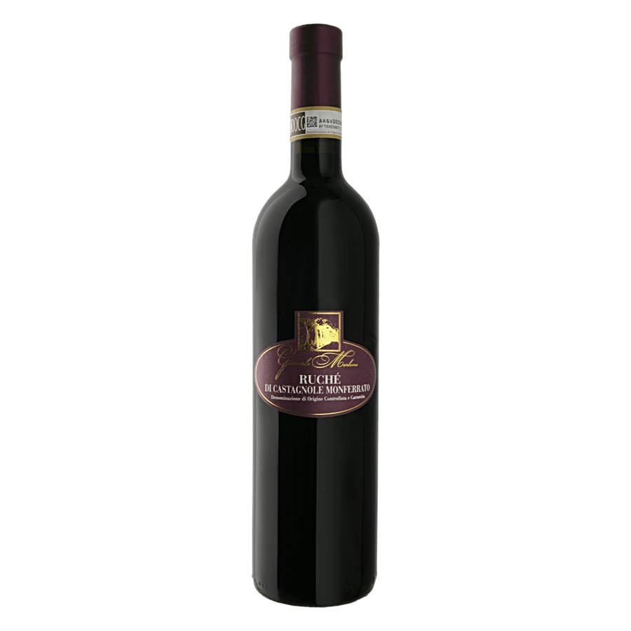Ruchè di Castagnole Monferrato DOCG - Tipo: rosso fermo D.O.C. Vitigno: 100% Ruchè Gradazione: 14,5° vol. Colore: rosso rubino di media intensità Profumo: intenso, aromatico fruttato con sentori tipici di rosa e violetta, con l’invecchiamento si evidenziano note speziate. Sapore: caldo al palato con leggera presenza tannica Temperatura di servizio: 18-20° c Abbinamenti: formaggi saporiti di media maturazione e piatti piemontesi tipici invernali. venduto da Merlone Giancarlo SAS al prezzo di €10 | unitalian