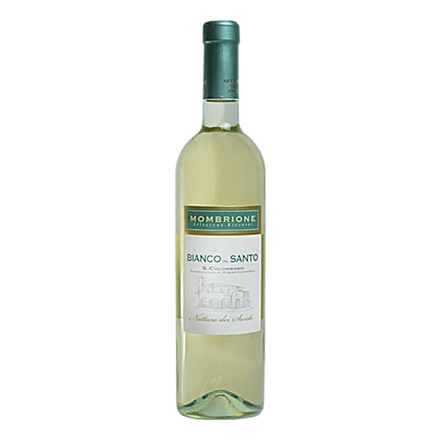 San Colombano DOC Bianco del Santo - Classificazione: Vino bianco fermo DOC S. Colombano“Mombrione” Selezione Riccardi Uvaggio: Chardonnay 70%, Pinot Nero 20%, Riesling 5%Sistema di allevamento guyotdensità 4500 piante/ettaroVinificazione: Raggiunta una giusta maturazione, le uve vengono raccolte manualmente in piccole ceste, rovesciate in carri vendemmia e trasportate alla cantina, dove vengono diraspate delicatamente. Macerazione a freddo a 8-10° per 24 ore del pigiato in vinificatori di acciaio; soffice