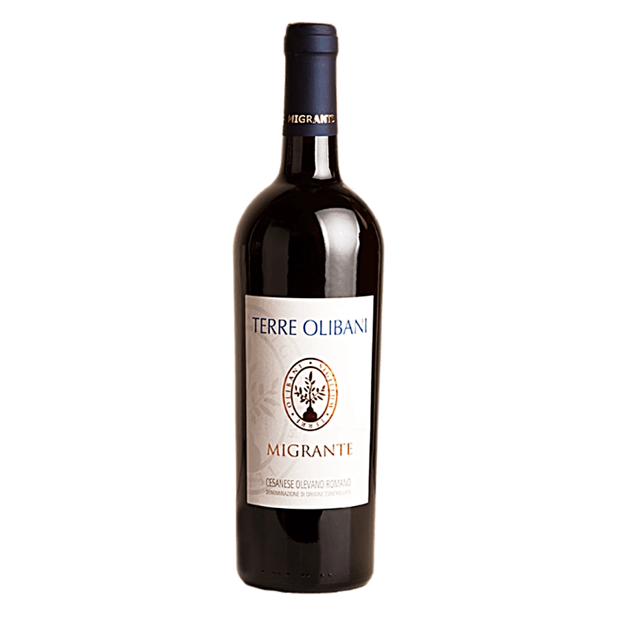 Terre Olibani DOC - Il Terre Olibani nasce dai nostri vigneti esposti a mezzogiorno. Il suo profumo fresco e fruttato e il suo sapore fragrante fa si che sia un vino gradevole al palato, accompagna qualunque menù. Vinificato in acciaio, si spoglia per decantazione naturale e per questo può contenere residui cristallini. TIPOLOGIA DEL TERRENO: Limoso, argilloso, calcareo VARIETÀ DELLE UVE: Cesanese 100% CAPACITÀ: 0,75 lt VINIFICAZIONE: Serbatoio di acciaio per 24 mesi e affinamento in bottiglia per 24 mesi.