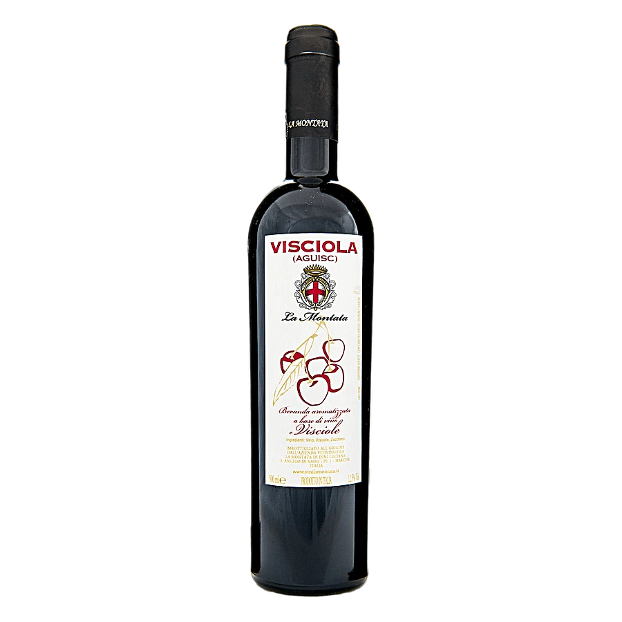 Visciola "Vino di Visciole" - Il Duca Federico da Montefeltro nel XV secolo, “ non beveva vino che di cerase ... “, e da questa antica tradizione che nasce una bevanda a base di vino e visciole. Forse pochi sanno che il ciliegio deriva da due specie: il dolce ( Prunus avium ), e l’acido ( Prunus cerasus ); da quest’ultima specie deriva l’amarena, la marasca e il visciolo. Il ciliegio visciolo e diffuso nel territorio del Montefeltro e, dalla sua storia contadina, produce, assieme al vino rosso, una bevanda